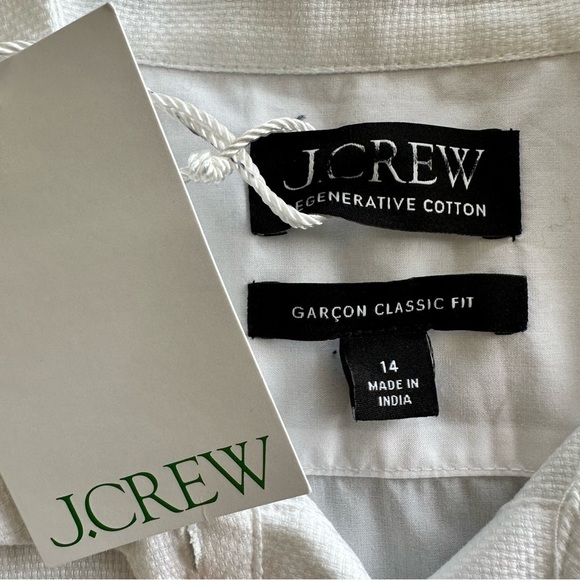 NEW J. CREW Women's Garçon tuxedo button-up shirt in White Cotton Size 14 - Picture 9 of 9
